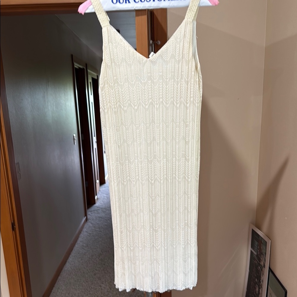 Anthropologie Cream Sheath Midi Dress